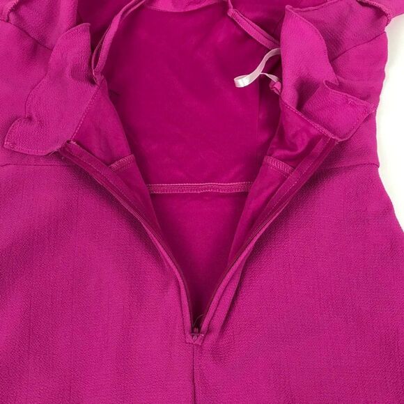 B. Darlin Strappy Mini Shift Dress Juniors Size 5/6 Pink Ruffle Trim Zip Party - Picture 5 of 8